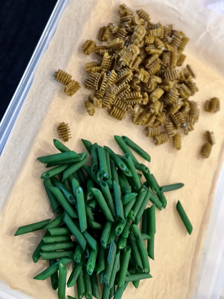 dyed pasta for sensory play