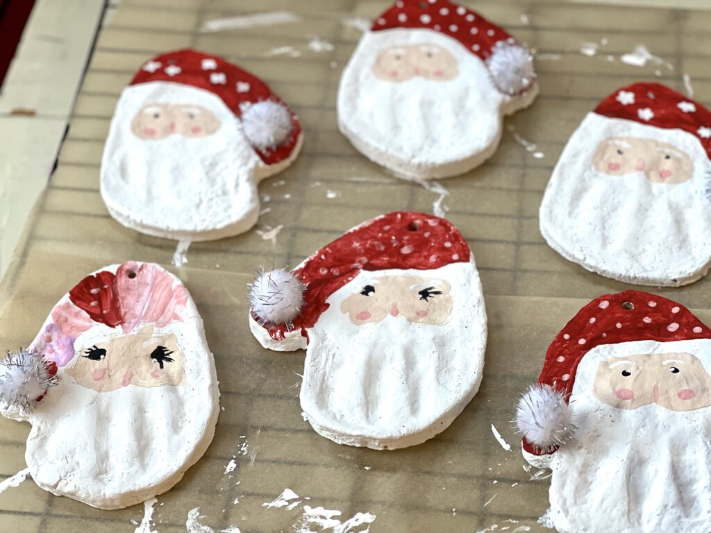 santa salt dough ornaments