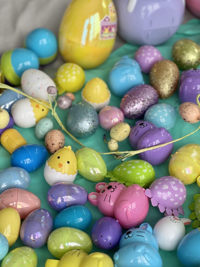 easter eggs with toy stuffers