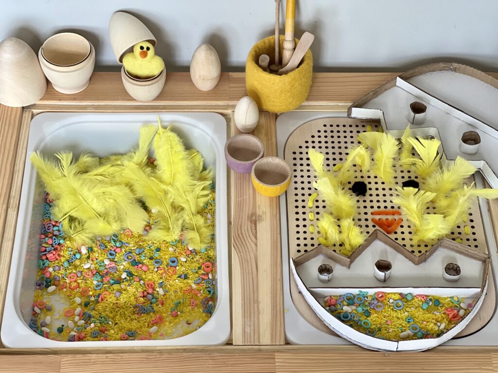 easter chick sensory activity