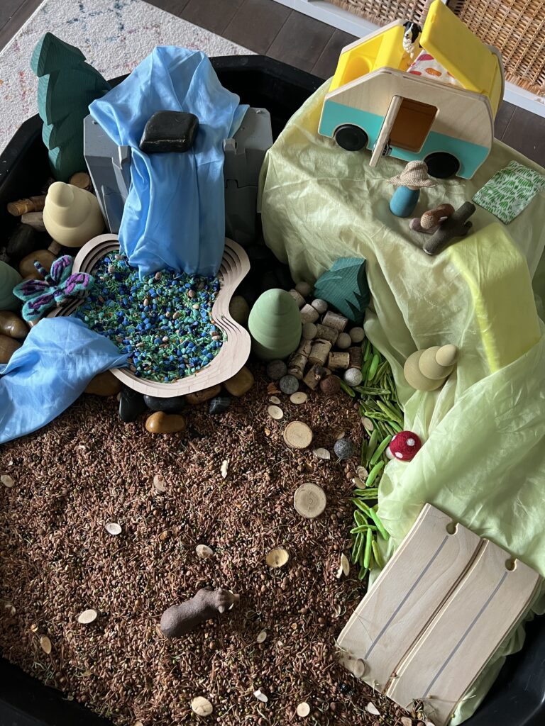 camping sensory book play