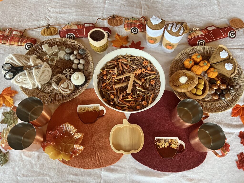 pumpkin spice sensory play