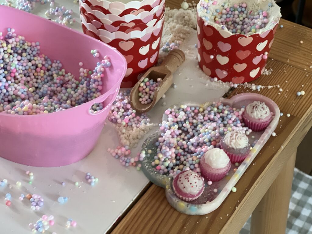 resin cupcakes and styrofoam frosting