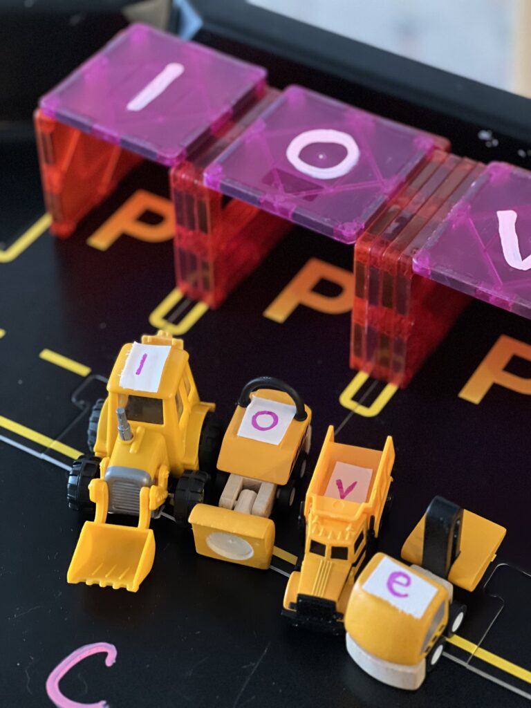 construction vehicle letter matching