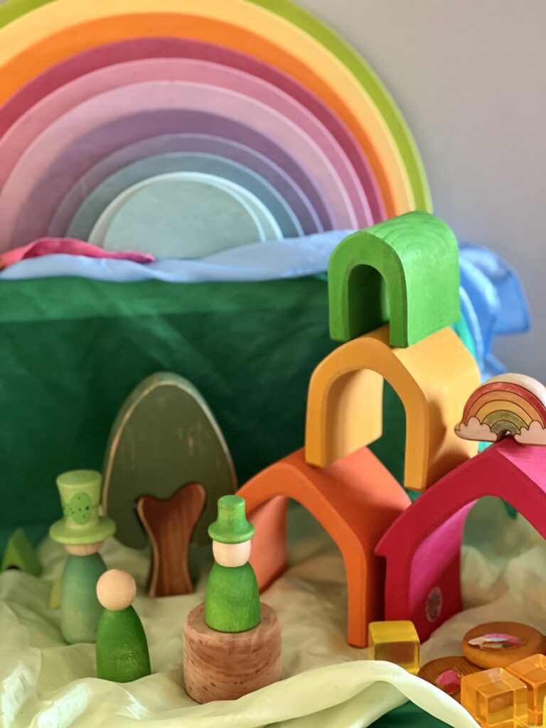 rainbow house for wood toy leprechauns