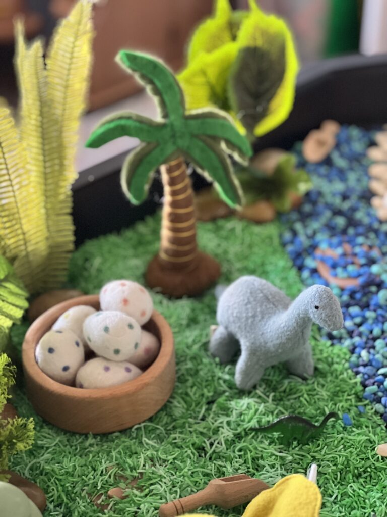 felt tree and dinosaur egg toys