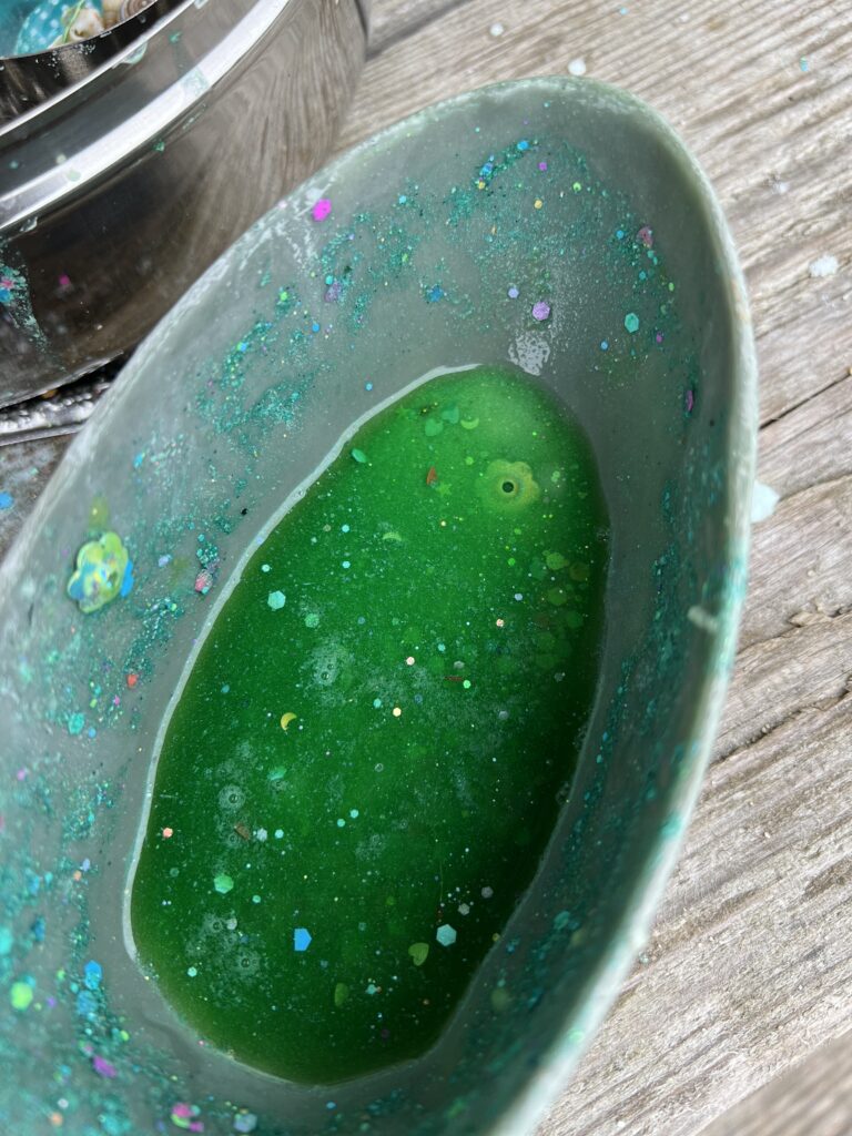 bowl with green potion water