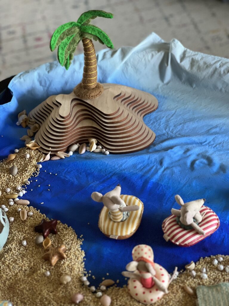 toy island and sensory play  beach