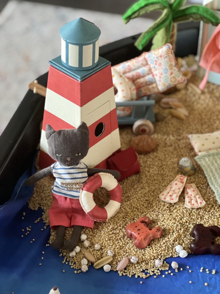 maileg cat lifeguard and toy lighthouse