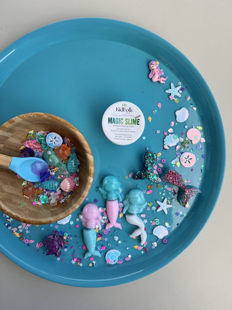 mermaid slime play tray