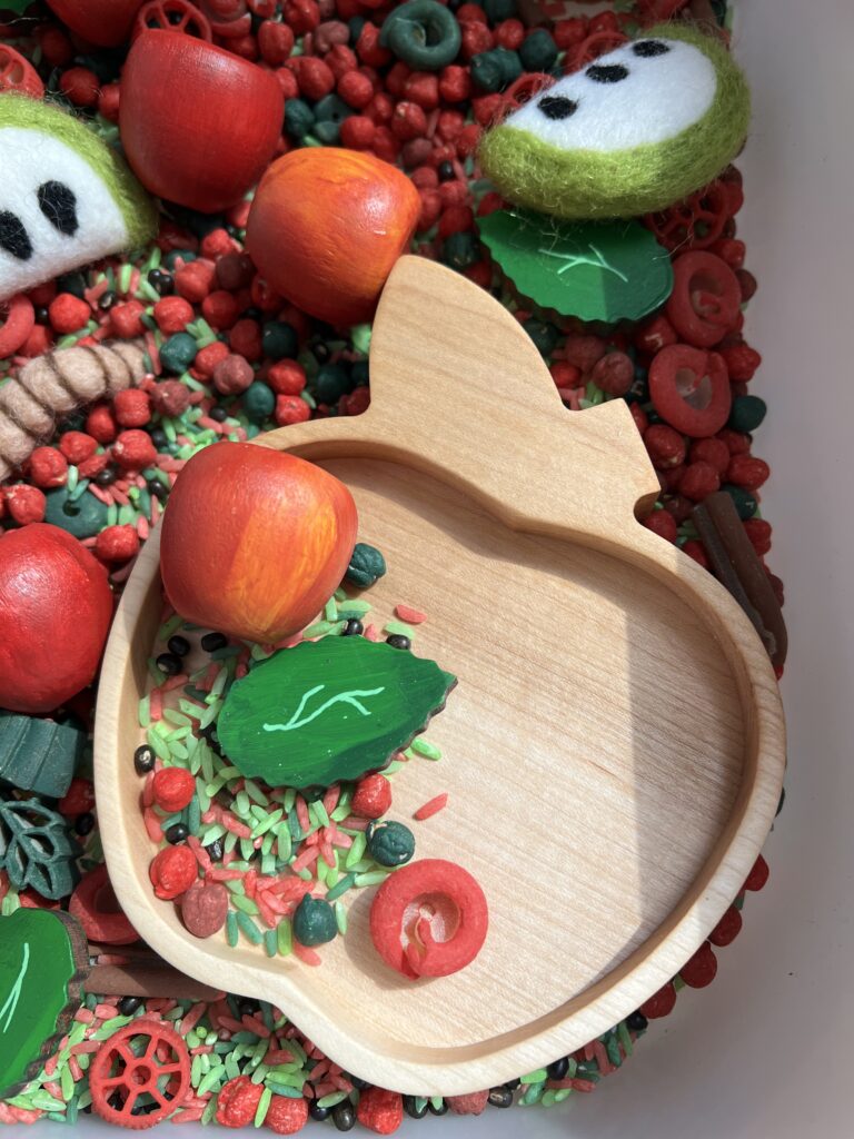 apple wood sensory tray