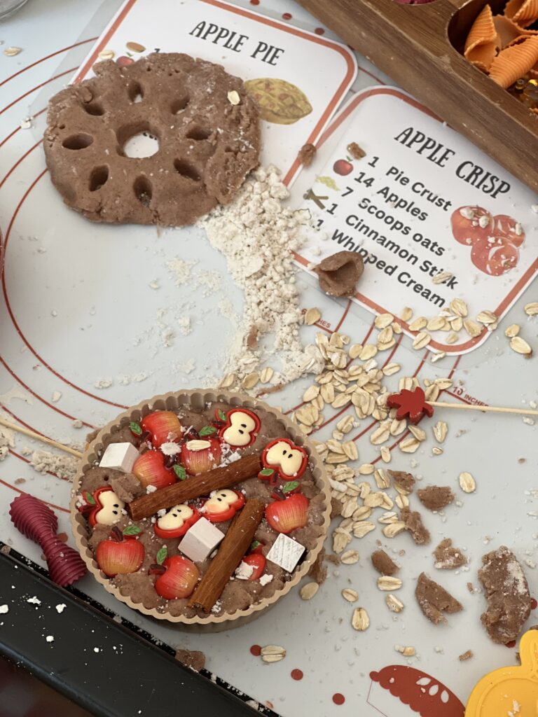 sensory apple pie playdough