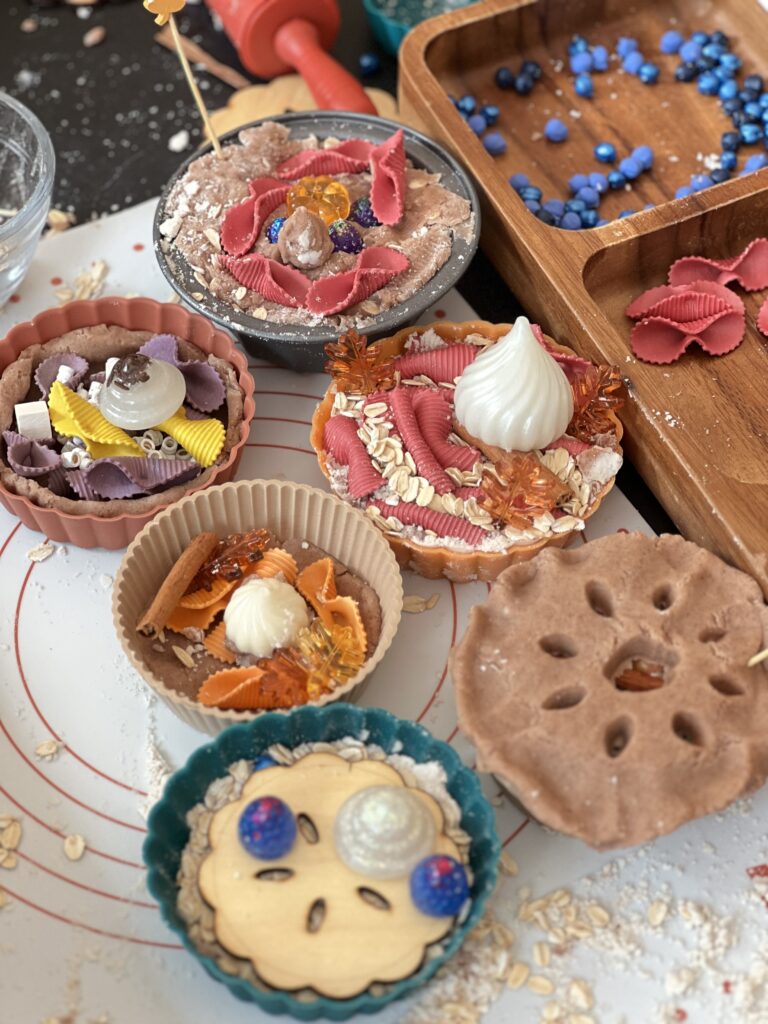 finished sensory playdough pies